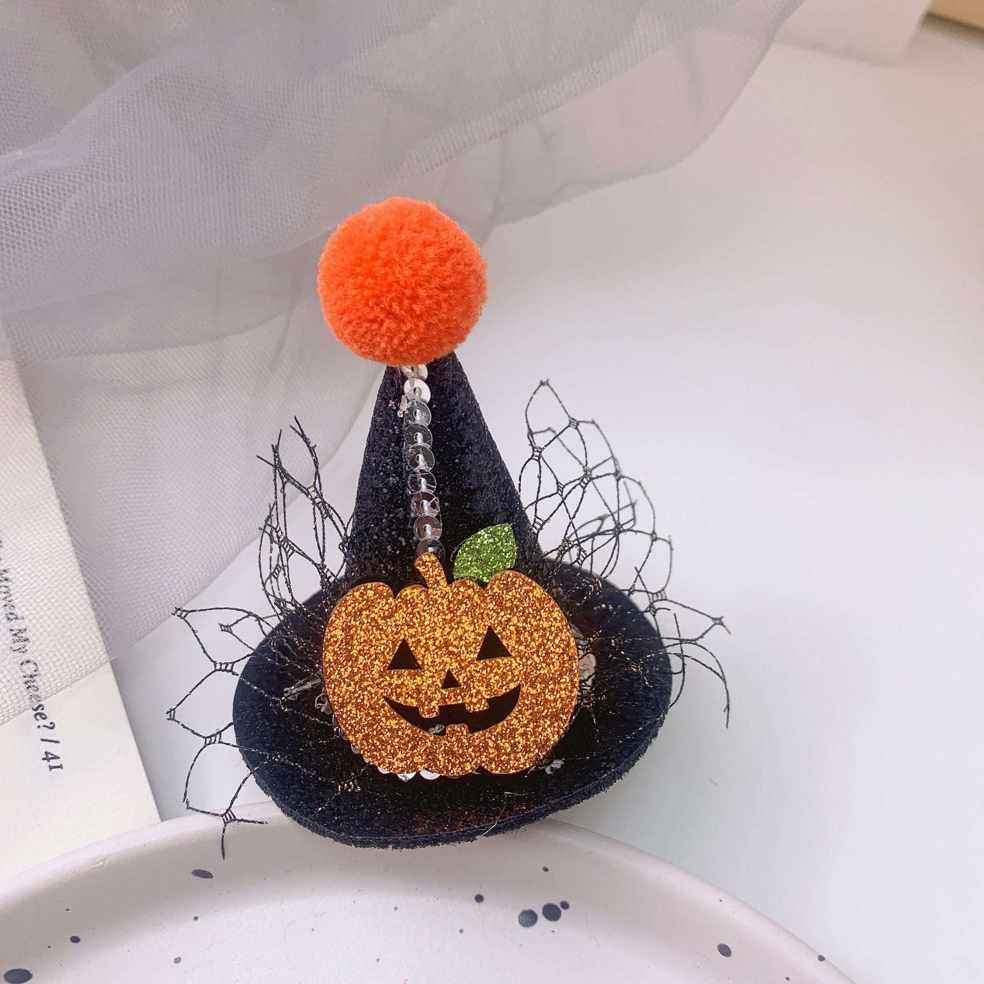 Children's Play Halloween Funny Pumpkin Hat Barrettes - silverfoxgoods